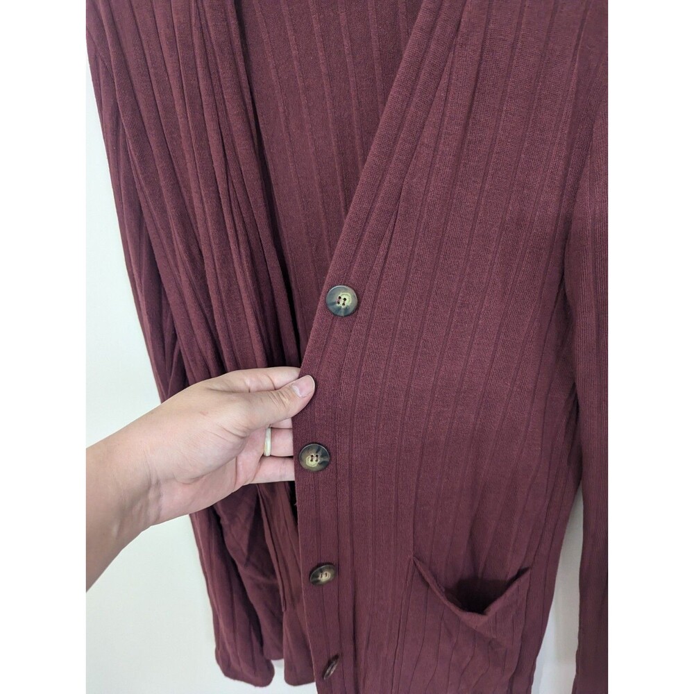 Amalli Talli Burgundy Button Detail Cardigan size Medium Tall - Picture 2 of 5